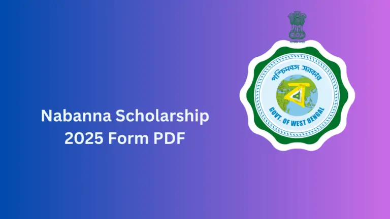 Nabanna Scholarship 2025 Form Pdf